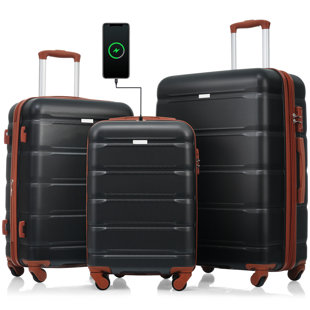 2 piece stackable luggage set hot sale